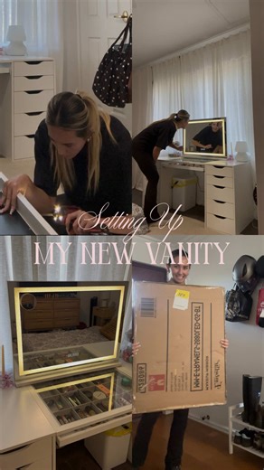 Setting Up My New Vanity with a Light-Up Mirror