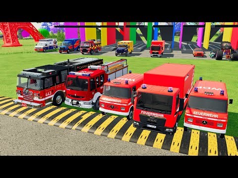 TRANSPORTING POLICE CARS, FIRE DEPARTMENT, AMBULANCE VEHICLES WITH TRUCKS #50 ! Farming Simulator 22