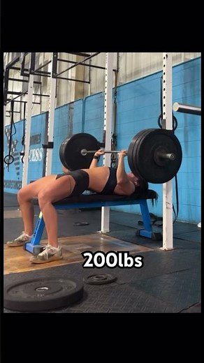 200lbs female bench press PR #benchpress#bench#crossfit#barbell#youtubeshorts