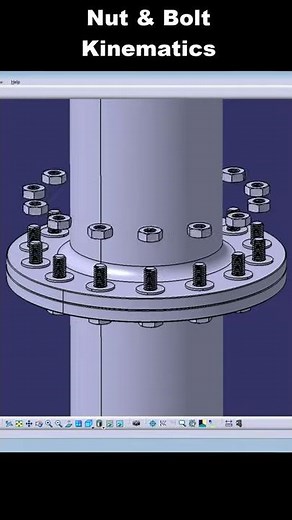 Nut & Bolt Screw Joint Kinematics in CATIA V5 #shorts