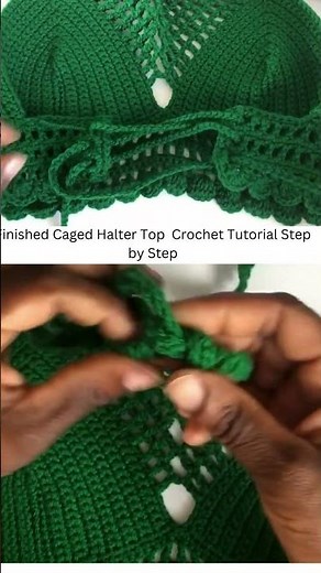 Finished Caged Halter Top Crochet Tutorial Step by Step