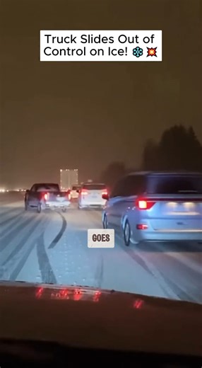 The pickup loses traction on the slick highway and slides right into the path of the sedan! 😱🌨️ Do you think the car behind had any chance to stop, or was this unavoidable 🤔 | Road Fail TV