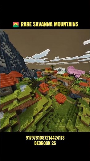 🌄 RARE SAVANNA MOUNTAINS Seed | Minecraft Bedrock 26 Survival Village