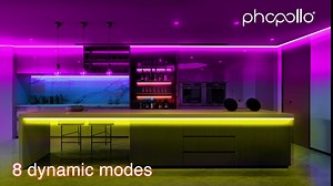 phopollo Led Lights 20ft for Bedroom Color Changing Luces Led para Decoracion RGB DIY Color Option with Power Supply and Remote