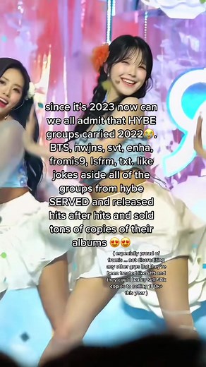 and hybe grps will carry 2023 too🤣😂 #fromis_9 #enhypen #txt #bts #lesserafim #newjeans #seventeen - random promo but use code S2AN72E on temu to access a game to win free credit to buy things !!