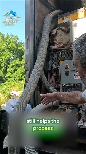 Advanced Thermal Concepts on Instagram: "Perfect Mix for Greenfiber Cellulose In today’s video, we break down exactly how we get @greenfibersanctuary cellulose to spray into a wall cavity with the perfect density and moisture content. This balance is what separates a proper install from a bad one and it’s why our jobs stay tight, consistent, and long-lasting. Here’s what’s happening in the process: The dual water nozzles add the right amount of moisture to the cellulose Bobby shaves the wall dow