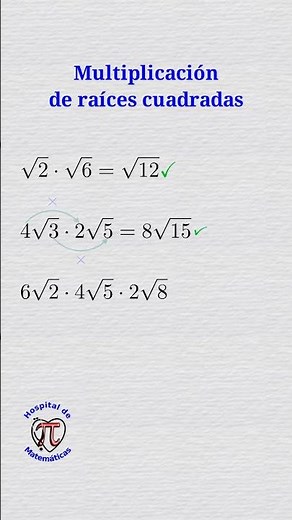 Multiplicación de raíces cuadradas.