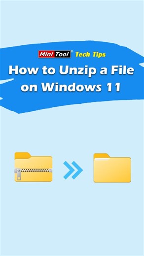 If you get an archive file, you need to unzip it.邏 This short video shows you how to unzip a file on Windows 11 using 2 approaches. #unzip #decompression For more information, view our post:  https://www.minitool.com/news/how-to-zip-unzip-files-windows-10-009.html | MiniTool | Facebook