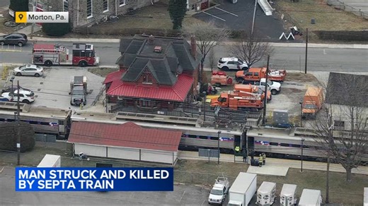 Man fatally struck by SEPTA train near Morton Station, Delaware County