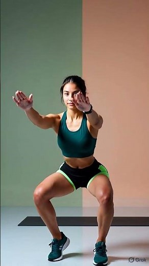 💪Start with simple squats. This quick workout helps improve strength, posture, and overall fitness.