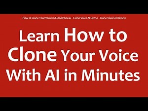 How to Clone Your Voice in CloneVoice.ai - Clone Voice AI Demo - Clone Voice AI Review