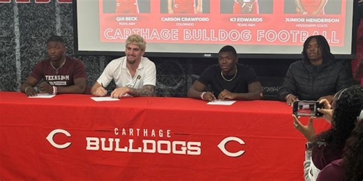 4 Carthage football players sign letters of intent