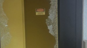 Church burglar caught on camera smashing office doors, taking valuables