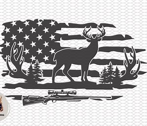 Deer Hunting American Flag SVG: Patriotic Cricut Silhouette Vector (digital Download) - Etsy