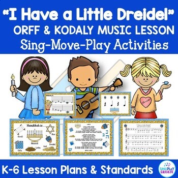 Music Lesson "I Have a Little Dreidel"  Kodaly, Orff, Dreidel Game K-6