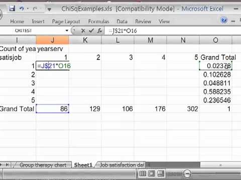 Chi-sq. in Excel, Pt. 2: Calculating expected frequencies