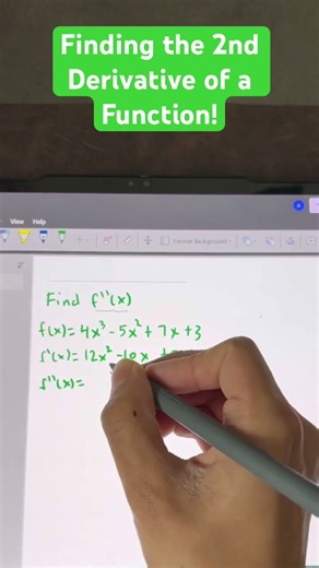 Quick Tutorial on Finding the 2nd Derivative