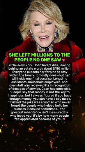 SHE LEFT $150 MILLION... BUT HER BIGGEST SURPRISE WAS FOR HER STAFF ❤️