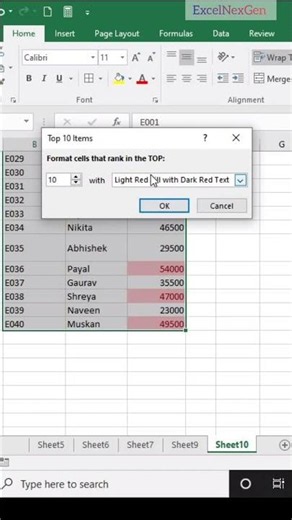 Day 19 Top 10 Rules in Excel Conditional Formatting 🔥|| #excel