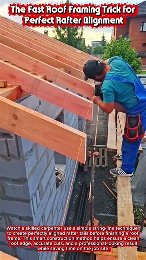 The Fast Roof Framing Trick for Perfect Rafter Alignment #woodworking #craftsmanship #wood