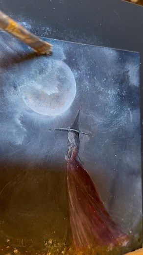 Scruffing paint around…beginning painting stages can be discouraging sometimes and sometimes you want to quit and toss it but more than often I keep going and then I’m happy that I did! I will finish this one tomorrow ⚜️🖌️ #wip @terrifoss @earthlysoulsandspiritsoracle #witch#painting#art#halloween#cat#moon#smallbusiness#acrylicpainting#artistsoninstagram#winter #reel#reels#reelsinstagram#reelsvideo#insta#instagood #instamood#instagood | Terri Foss