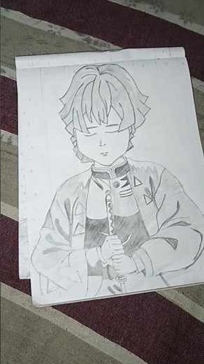 How to Draw zenitsu agatsuma ..🔥 Demon Slayer anime Drowning ✍️#newpost #anime #drawing