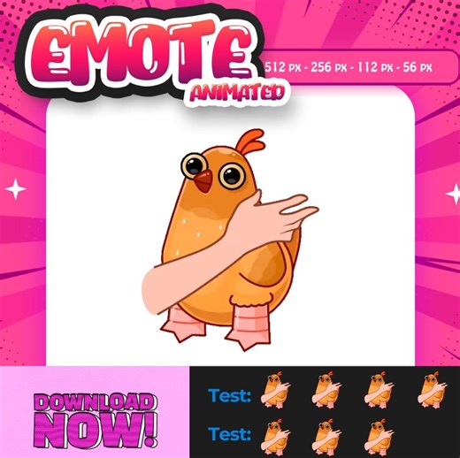 Animated Twitch Emote | Slap Chicken GIF | Instant Download