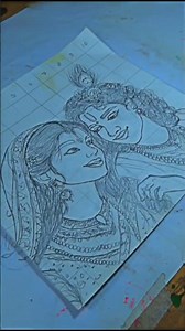Radha Krishna Drawing, How To Draw RadhaKrishna#art #drawing #viral