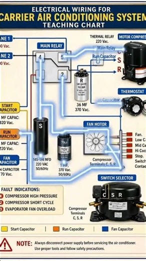 Electrical Wiring for Carrier Air Conditioning System #hvac #3phase #airconditioning #electricalwork