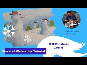 Watercolor Tutorial, 2022 Christmas card #3