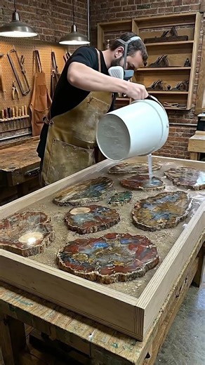 Satisfying Epoxy Resin & Geode Coffee Table Build! 🪵