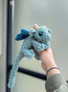 New - Crochet Baby Dragon Plushie, Blanket Yarn, Handmade Stuffie, Personalized Colors, Amigurumi Plush Toy, Unstuffed Body - Etsy