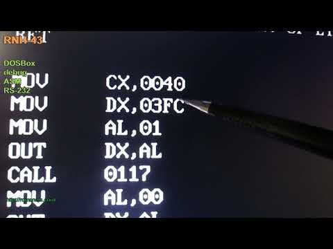 RNH-43 DOSBox debug.exe ASM RS-232 COMx