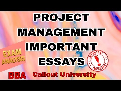 PROJECT MANAGEMENT Important Essays #CalicutUniversity #SabzTalkz #bba #exam
