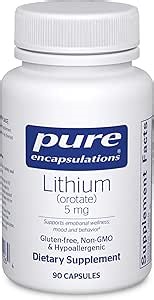 Pure Encapsulations Lithium Orotate 5 mg - Brain Support Supplement - with N-Acetyl-L-Cysteine (NAC) for Memory & Brain Behavior* - Gluten Free & Non-GMO - 90 Capsules