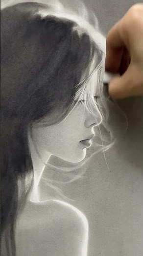 Please believe in the charm of brushe! #drawing #charcoaldrawing #portraitdrawing #charcoalshading