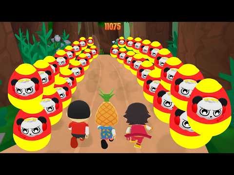Tag with Ryan UNLOCKED PIZZA - Red T-Shirt Ryan vs Pineapple Ryan vs Hero Red Titan Ryan !