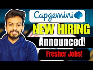 Capgemini New Hiring Announced ! OFF Campus Drive For 2026, 2025, 2024 Batch | Fresher Jobs