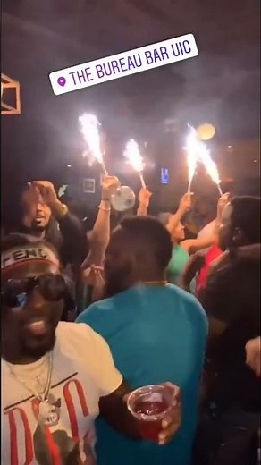 Festive Bar Celebration with Sparklers and Dancing#barcelebration #nightlife #sparklers