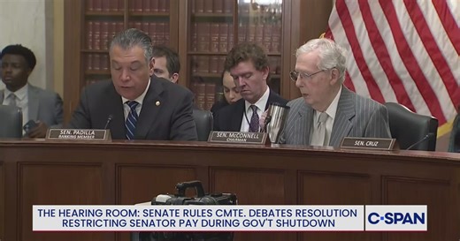 Senate Rules Committee Debates Resolution Restricting Senator Pay During Government Shutdown