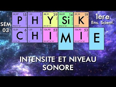 Physique-chimie - Première - SEM01-03 Intensité et niveau sonore