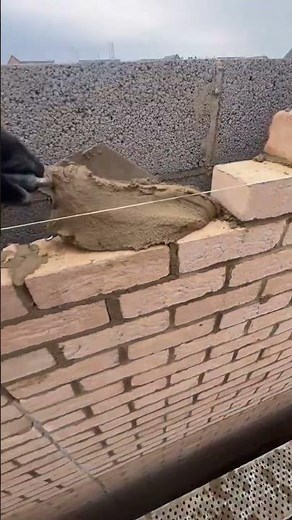 Bricklaying Mastery: Laying Bricks with Expert Mortar Techniques#bricklaying