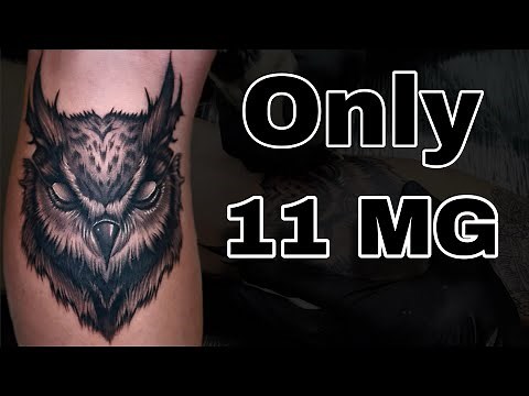 How to tattoo animal hair / realistic animal tattoo / owl tattoo time lapse 😎😍