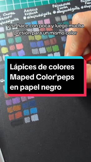 Prueba de Lápices de Colores Maped en Papel Negro