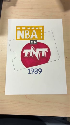 NBA on TNT 1989 Logo with Markers Part 2