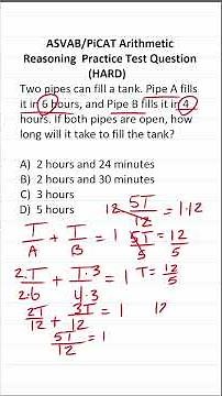 ASVAB/PiCAT Arithmetic Reasoning Practice Test Q: Combined Rates #acetheasvab with #grammarhero