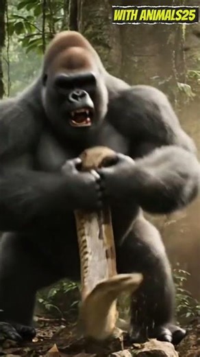 Gorilla vs Giant Boa – The Forest Clash #nature #wildlife