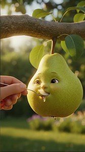 Cute Pear Eating Animation | Ultra-Realistic Fruit CGI | Pear Tree Baby Face Animation #3danimation