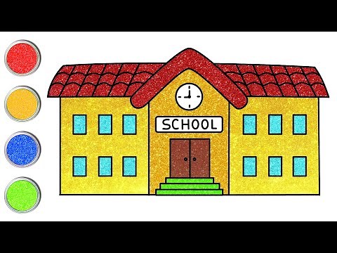 Easy School Drawing | How To Draw A School | Step By Step Drawing | #howtodraw #drawing