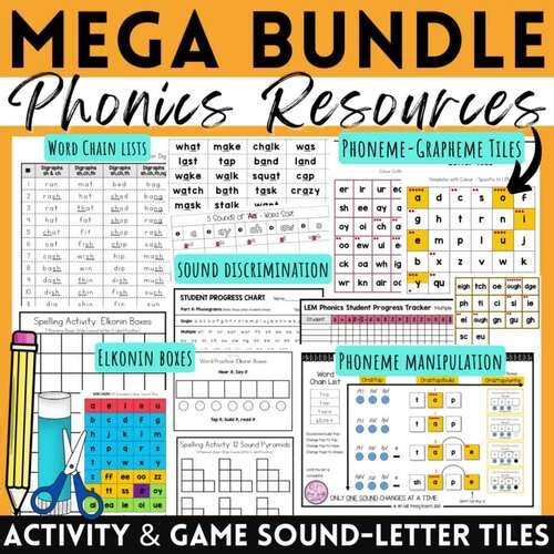 Phonics & Phoneme Worksheets & Games Orthographic Mapping Mega Bundle